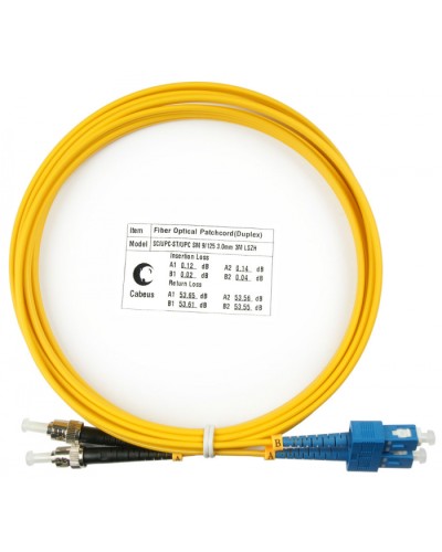 Шнур оптический duplex SC-ST 9/125 sm 3м LSZH Cabeus FOP(d)-9-SC-ST-3m в Стерлитамаке Патч-корды оптические Pintop.ru