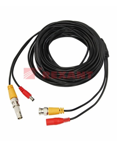 Шнур соединительный BNC-BNC для систем видеонаблюдения, с питанием (DC) от камеры (18 м) REXANT (18-1718) в Стерлитамаке Патч-корды и пигтейлы Pintop.ru