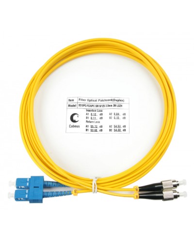 Шнур оптический duplex SC-FC 9/125 sm 3м LSZH Cabeus FOP(d)-9-SC-FC-3m в Стерлитамаке Патч-корды оптические Pintop.ru