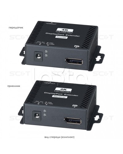 Комплект (передатчик + приёмник) для передачи DisplayPort + USB + RS232 SC&T DP02U в Стерлитамаке Видеоусилители, Модуляторы, Делители Pintop.ru