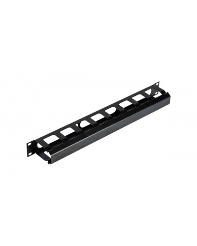 NIKOMAX (NMC-OK580C-1U-BK) - Кабельный органайзер NIKOMAX 19, 1U, глубина колец 58мм, металлический, скрышкой в Стерлитамаке Кабельные органайзеры Pintop.ru