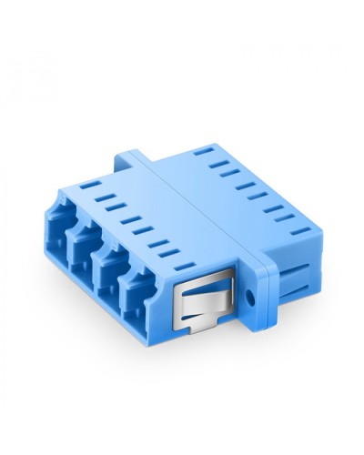 Оптический адаптер OS2, квадро LC, с фланцами, синий Eurolan (36A-S2-4L-02BU) в Стерлитамаке Проходные адаптеры и розетки оптические Pintop.ru
