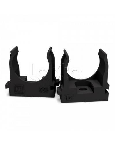 Крепеж-клипса для труб для монтажного пистолета черная в гофроящике d25 мм (900шт/кор) Промрукав (PR13.0457) в Стерлитамаке Держатели, клипсы, скобы Pintop.ru