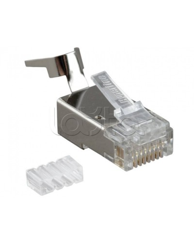 Разъем RJ-45(8P8C) под витую пару, категория 6A, экранированный, со вставкой Hyperline PLUG-8P8C-UV-C6A-SH-50 в Стерлитамаке Коннекторы и разъемы Pintop.ru