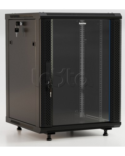 Шкаф настенный Hyperline TWB-FC-1566-GP-RAL9004 в Стерлитамаке Шкафы, щиты, боксы, компоненты СКС Pintop.ru