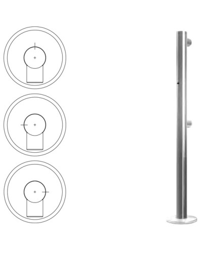 Стойка ограждения односторонняя с отверстием под фиксатор прямая (антик серебро) Oxgard в Стерлитамаке Ограждения Pintop.ru