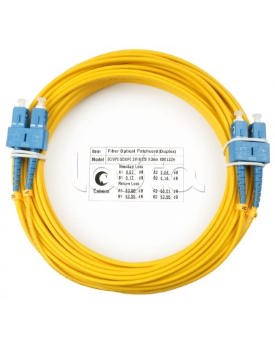 Шнур оптический duplex SC-SC 9/125 SM 25 м LSZH Cabeus FOP(d)-9-SC-SC-25M в Стерлитамаке Патч-корды оптические Pintop.ru