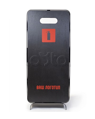 Подставка интерьерная ПРЕСТИЖ черная для огнетушителей высотой до 600 мм с логотипом заказчика ПОЖТЕХНИКА в Стерлитамаке Аксессуары для огнетушителей Pintop.ru