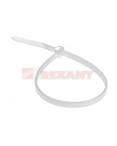 Хомут-стяжка нейлоновый 3х200 мм белый (100шт/уп) REXANT 07-0200-4 в Стерлитамаке Стяжки-хомуты Pintop.ru