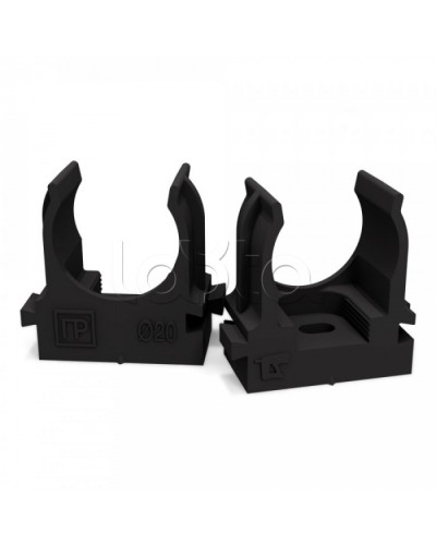 Крепеж-клипса для труб для монтажного пистолета черная в п/э д20 (100шт/900шт уп/кор) Промрукав (PR13.0132) в Стерлитамаке Держатели, клипсы, скобы Pintop.ru