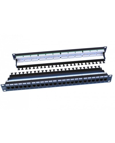 Патч-панель 19, 1U, 24 порта RJ-45, категория 6, Dual IDC, цвет черный Hyperline PP3-19-24-8P8C-C6-110D в Стерлитамаке Патч панель Pintop.ru