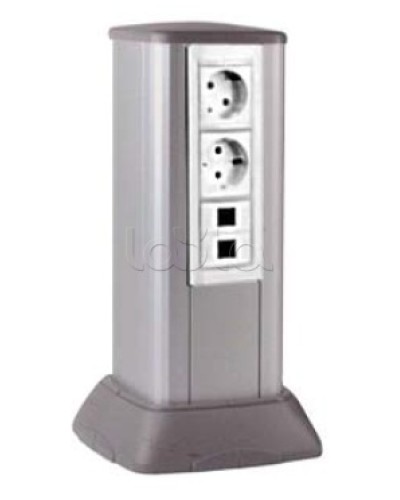 Миниколонна алюминиевая, 0.35м, цвет белый DKC 19532 в Стерлитамаке Аксессуары для стоек и шкафов Pintop.ru