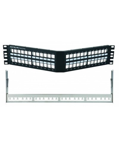 Коммутационная угловая панель 19” наборная, FTP, 2U, 48 портов, черный Eurolan (27A-00-48BL) в Стерлитамаке Патч-панели Pintop.ru