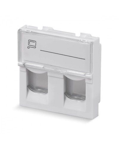 Вставка 45x45 (Mosaic) для 2 модулей формата Keystone Jack (арт.078610) Cabeus (FP-L-45-2M) в Стерлитамаке Модули Keystone Pintop.ru