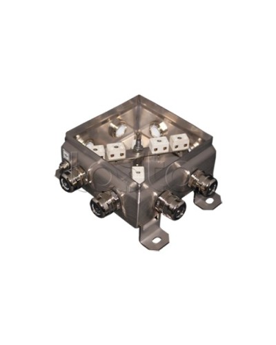 Коробка монтажная огнестойкая Гефест КМ-О (12к*10,0)-IP66 1212нерж, 8 вводов 123х123х60 в Стерлитамаке Распределительные коробки Pintop.ru