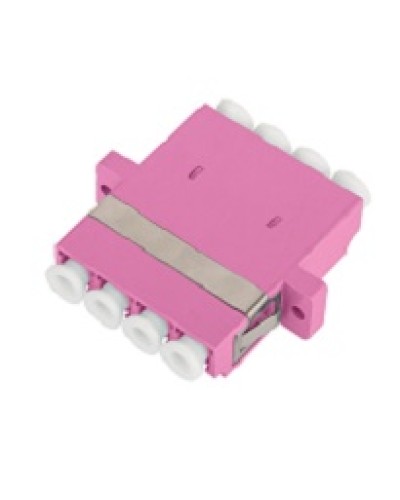 Адаптер NIKOMAX волоконно-оптический, соединительный, многомодовый, стандарта OM4, LC/UPC-LC/UPC, квадро, пластиковый, без шторки, с фланцами, маджента, уп-ка 2шт. в Стерлитамаке Проходные адаптеры и розетки оптические Pintop.ru