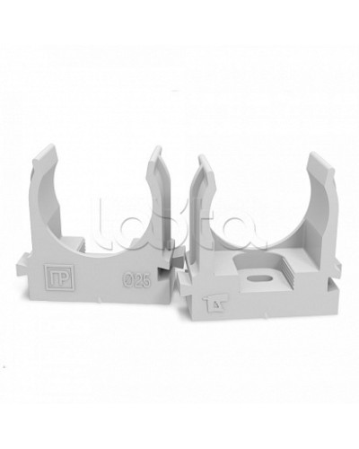 Крепеж-клипса для труб атмосферостойкая для монтажного пистолета серая в п/э d25 мм (100шт/700шт уп/кор) Промрукав (PR13.0403) в Стерлитамаке Держатели, клипсы, скобы Pintop.ru