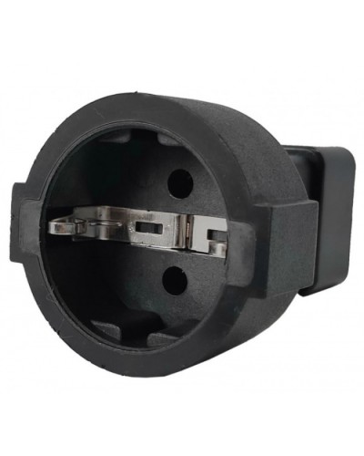 Адаптер переходной, розетка Schuko - вилка C20, 220В, 16А, черный LANMASTER (LAN-PPS/20-BK) в Стерлитамаке Проходные адаптеры и розетки оптические Pintop.ru