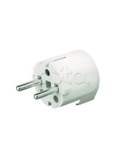 Вилка кабельная, бытовая с центральным вводом кабеля. Белая. IP20 16А 2P+E 230В DKC DIS1302063 в Стерлитамаке Аксессуары для стоек и шкафов Pintop.ru