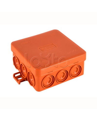 JBL085 Коробка огн. E110, о/п 85х85х38мм, без галогена, 12 вых., IP55, 5P, (0,15-4,0 мм2), цвет оранж. Экопласт (43565HF) в Стерлитамаке Распределительные коробки Pintop.ru