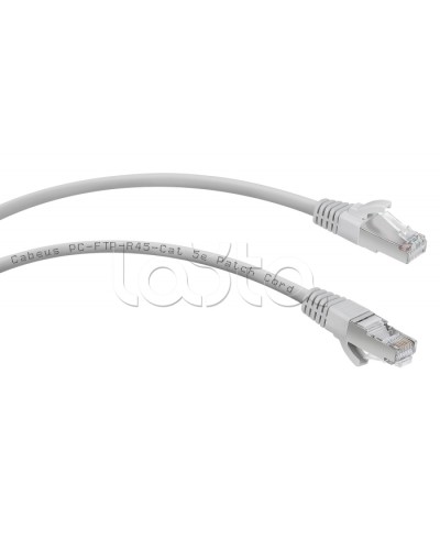 Патч-корд FTP, категория 5e, 5 м, экранированный, серый Cabeus PC-FTP-RJ45-Cat.5e-5m в Стерлитамаке Патчкорды (медные) Pintop.ru