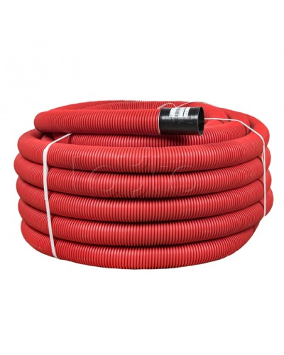 Труба гофр. двустенная ПНД/ПНД гибкая с протяжкой d110 мм (50 м) красная EKF-Plast (tg2st-110-50m) в Стерлитамаке Труба гофрированная Pintop.ru