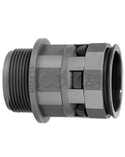 Муфта труба-коробка DN 36 мм, М50х1,5, полиамид, цвет черный DKC PAM36M50N в Стерлитамаке Повороты, муфты, тройники Pintop.ru