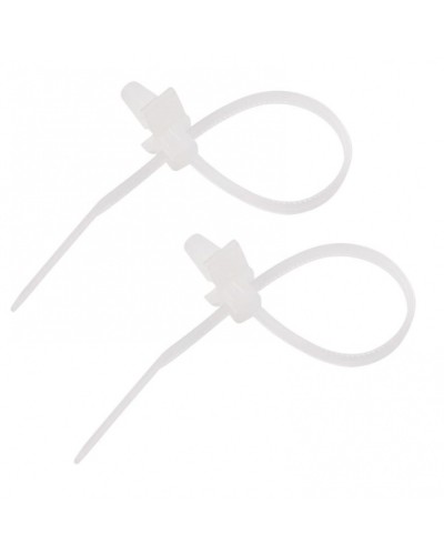 Хомут-стяжка нейлоновый, с крепежным пистоном 2.5х100 мм белый (100шт/уп) REXANT 07-0107 в Стерлитамаке Стяжки-хомуты Pintop.ru