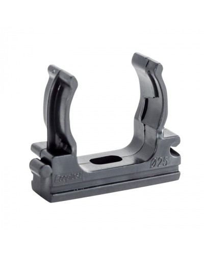 CF25G Держатель (клипса), без галогена, для труб D25мм, цвет чёрный (10шт) Экопласт (41725-10HF-BL) в Стерлитамаке Держатели, клипсы, скобы Pintop.ru