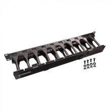 Кабельный органайзер 19" c пластиковыми пальцами глубиной 106 мм и крышкой, 1U LANMASTER (LAN-ORG-PF/S-1U)