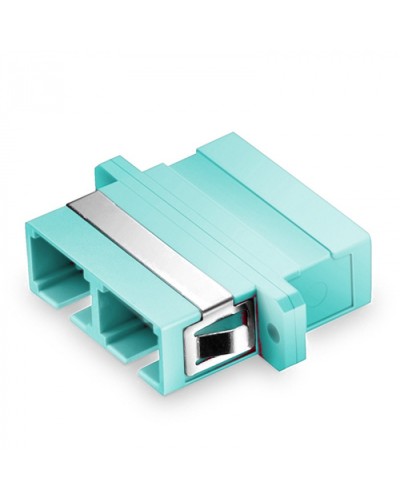 Оптический адаптер, OM3, дуплекс SC, с фланцами, бирюзовый Eurolan (36A-30-2S-02AQ) в Стерлитамаке Проходные адаптеры и розетки оптические Pintop.ru