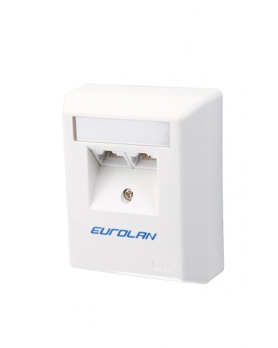 Настенная коробка 2-портовая UTP категории 5e угловая, белый Eurolan (12D-U5-02WT) в Стерлитамаке Розетки компьютерные и телефонные Pintop.ru