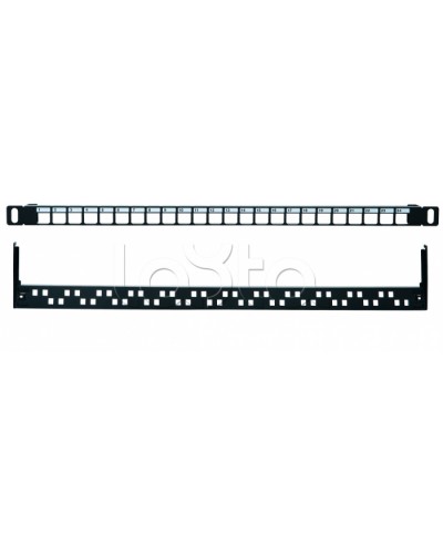 Коммутационная панель 19” наборная, UTP, 0,5U, 24 порта, черный Eurolan (27B-00-24-05BL) в Стерлитамаке Патч панель Pintop.ru
