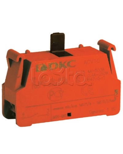 Блок контактный с клеммным безвинтовым зажимом, нормально-замкнутый DKC ACV01 (5 шт/уп) в Стерлитамаке Клеммные колодки Pintop.ru