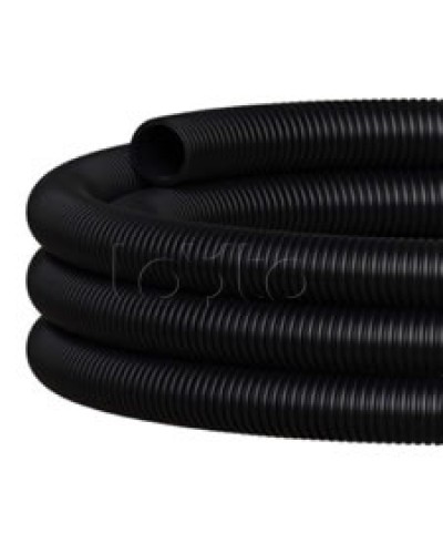 NR110 Двустен. труба ПНД гибкая откр. прокладки, SN12, с зондом, D110мм (50м) чёрн. Экопласт (801110HFR-UF-BL) в Стерлитамаке Труба гофрированная Pintop.ru