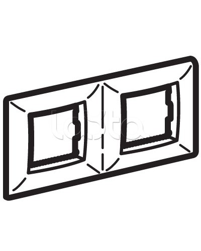 Рамка двухместная, белый RAL 9010, 4М, BRAVA DKC (75012W) в Стерлитамаке Аксессуары для кабель-канала Pintop.ru