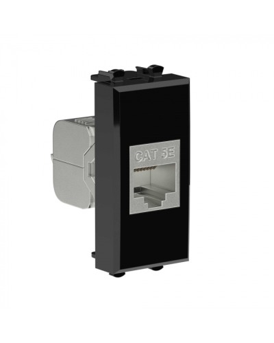 Avanti Компьютерная розетка RJ-45 без шторки модульная, кат.5е экран., Черный квадрат 1модуль DKC (4402761) в Стерлитамаке Коннекторы Pintop.ru