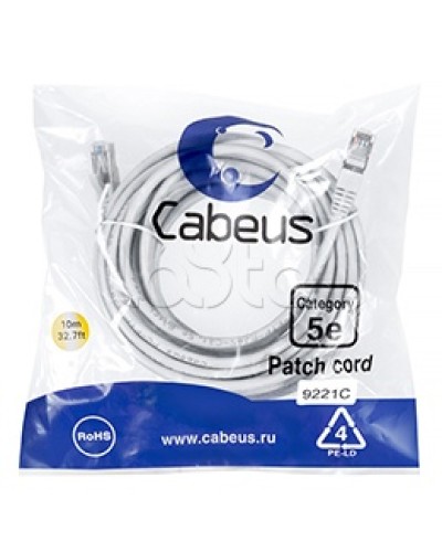 Патч-корд медный F/UTP кат.5е (20м) PVC (серый) Cabeus (PC-FTP-RJ45-Cat.5e-20m) в Стерлитамаке Патчкорды (медные) Pintop.ru