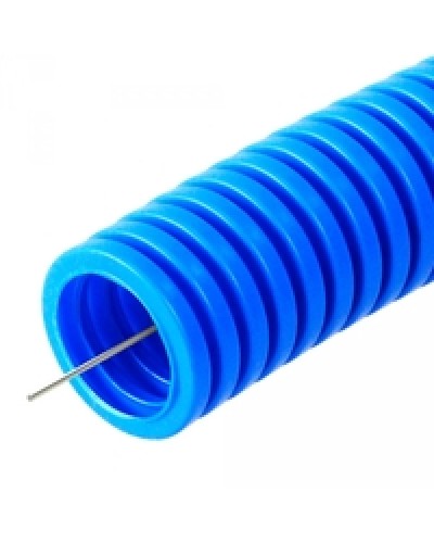 Труба гофрированная ПП лёгкая 350 Н безгалогенная (HF) синяя с/з д25 (50м/2600м уп/пал) Промрукав (PR02.0053) в Стерлитамаке Труба гофрированная Pintop.ru