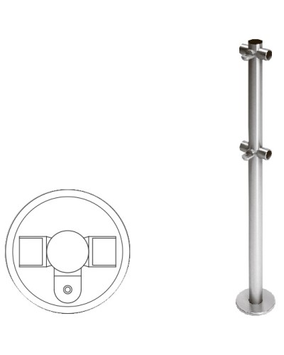 Cтойка ограждения Т-образная с 2-мя полупетлями (антик серебро) Oxgard в Стерлитамаке Ограждения Pintop.ru