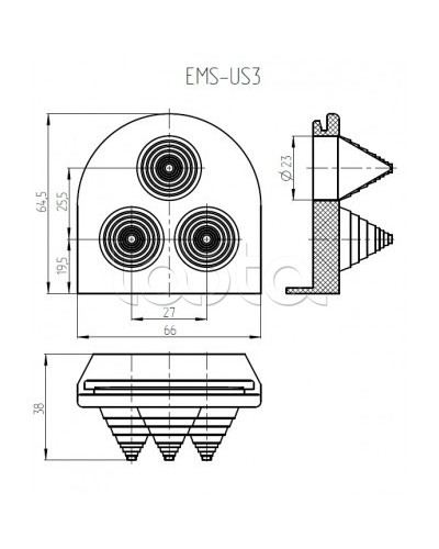 Ввод кабельный Elbox EMS-US3 в Стерлитамаке Аксессуары для стоек и шкафов Pintop.ru