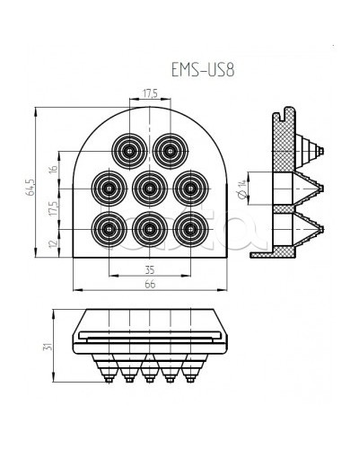 Ввод кабельный Elbox EMS-US8 в Стерлитамаке Аксессуары для стоек и шкафов Pintop.ru