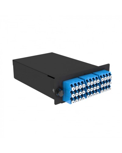 Кассета кроссовая 3 разъема черный Cabeus (FO-OM3-3x12MPO(m)/U-36xLC/U-A-BK) в Стерлитамаке Кросс оптический Pintop.ru