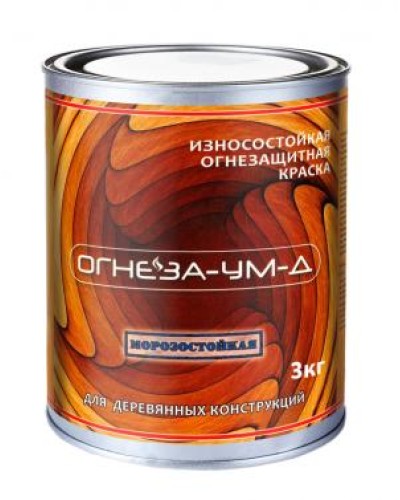 Краска огнезащитная вспучивающаясядля древесины Огнеза марки «ОГНЕЗА-УМ-Д» атмосферостойкая, ведро 3 кг., цвет серый в Стерлитамаке Огнезащитные краски Pintop.ru