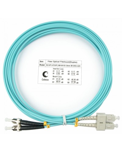 Шнур оптический duplex SC-ST 50/125 mm OM3 3м LSZH Cabeus FOP-50-SC-ST-3m в Стерлитамаке Патч-корды и пигтейлы Pintop.ru