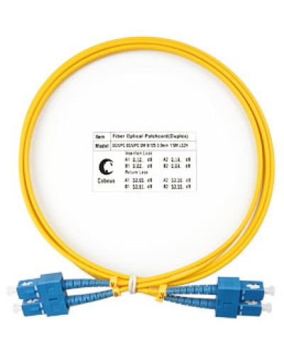 Патч-корд волоконно-оптический SM 9/125 duplex SC/SC LSZH (1,5 м) Cabeus FOP(d)-9-SC-SC-1,5M в Стерлитамаке Патч-корды оптические Pintop.ru