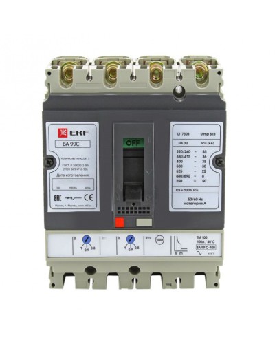 Выключатель автоматический ВА-99C (Compact NS) 250/200А 3P+N 45кА EKF PROxima (mccb99C-250-200+N) в Стерлитамаке Электротехническое оборудование Pintop.ru