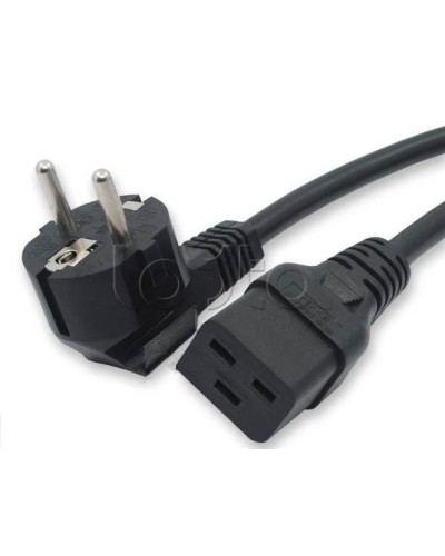 Кабель питания компьютера (Shucko - C13), 10A, угловая вилка, 3м Hyperline PWC-IEC19-SHM-3.0-BK в Стерлитамаке Патч-корды и пигтейлы Pintop.ru