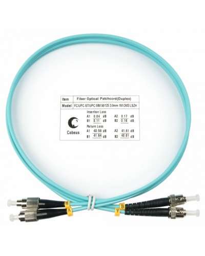 Шнур оптический duplex FC-ST 50/125 mm OM3 1м LSZH Cabeus FOP-50-FC-ST-1m в Стерлитамаке Патч-корды и пигтейлы Pintop.ru