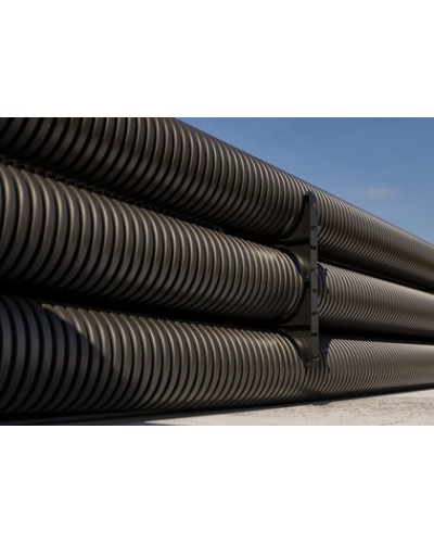 Двустенная труба ПНД гибкая для открытой прокладки д.40мм, SN23, 450Н, УФ, с протяжкой DKC 151940100 в Стерлитамаке Труба гофрированная Pintop.ru